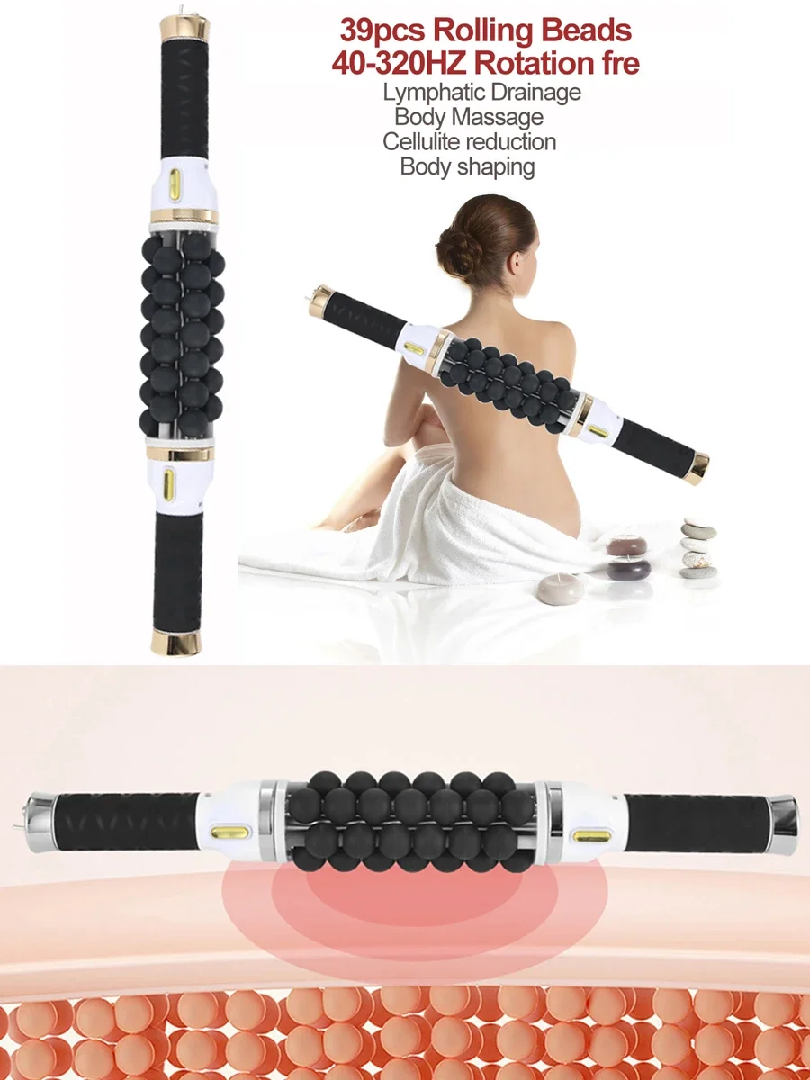 NIEUWE 40W Hoge Frequentie Rolling Massage Elektrische Roller voor Spierlichaam Ontspannen Anti-Cellulitis Lichaam Vormgeven Afslanken Machine - afbeelding 2