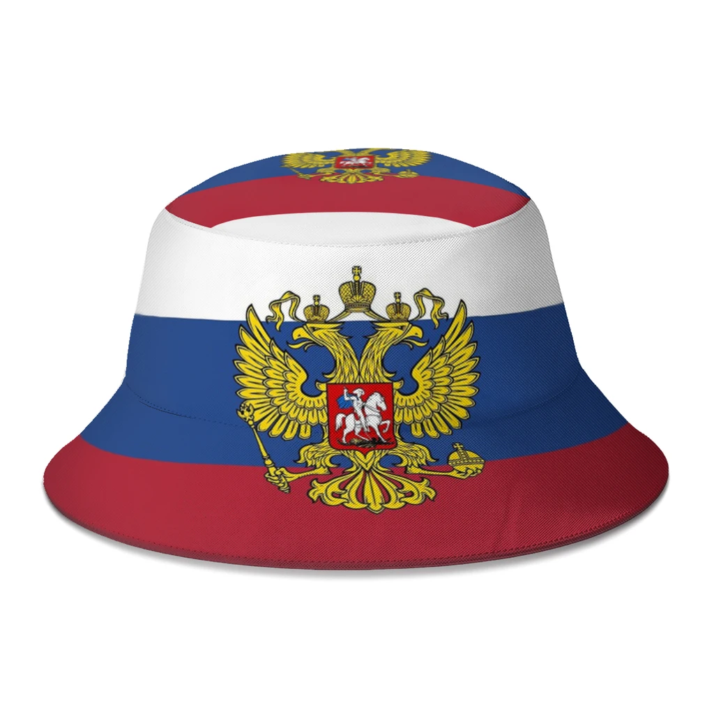 Summer Unisex Fashion Bucket Hats Russia Flag Women Men Fishing Hats  Autumn Beach Panama Sun Cap for Bob