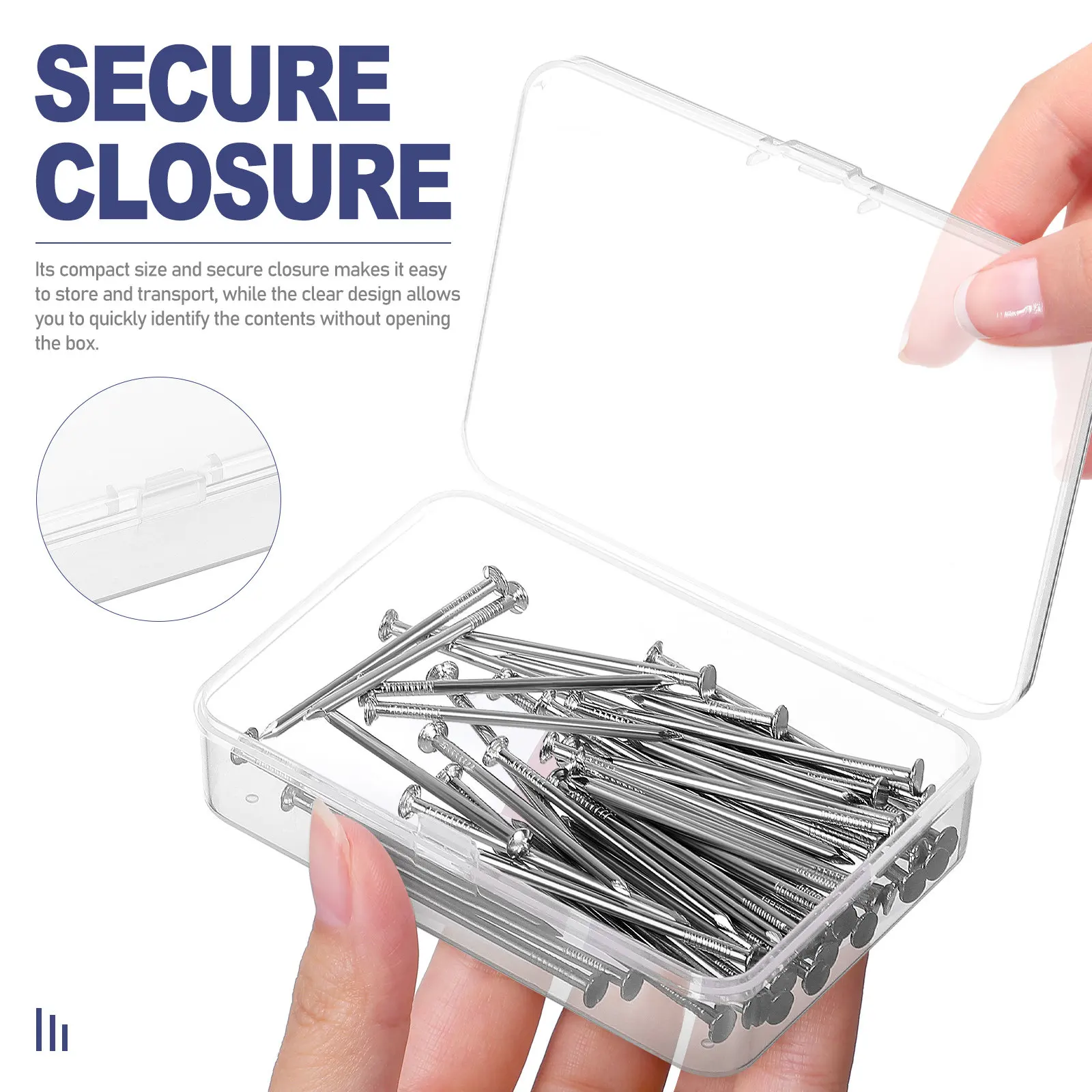 6Pcs Rectangular Clear Storage Box for Trading Cards Playing Cards Craft Supplies Jewelry Small Parts Organizer Portable Desktop