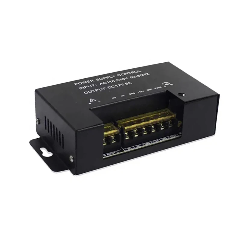 Access Control Power Supply Wide AC110-240V Input DC12V 5A Output 0-15 Seconds Time Delay Suitable For All-In-One Machine