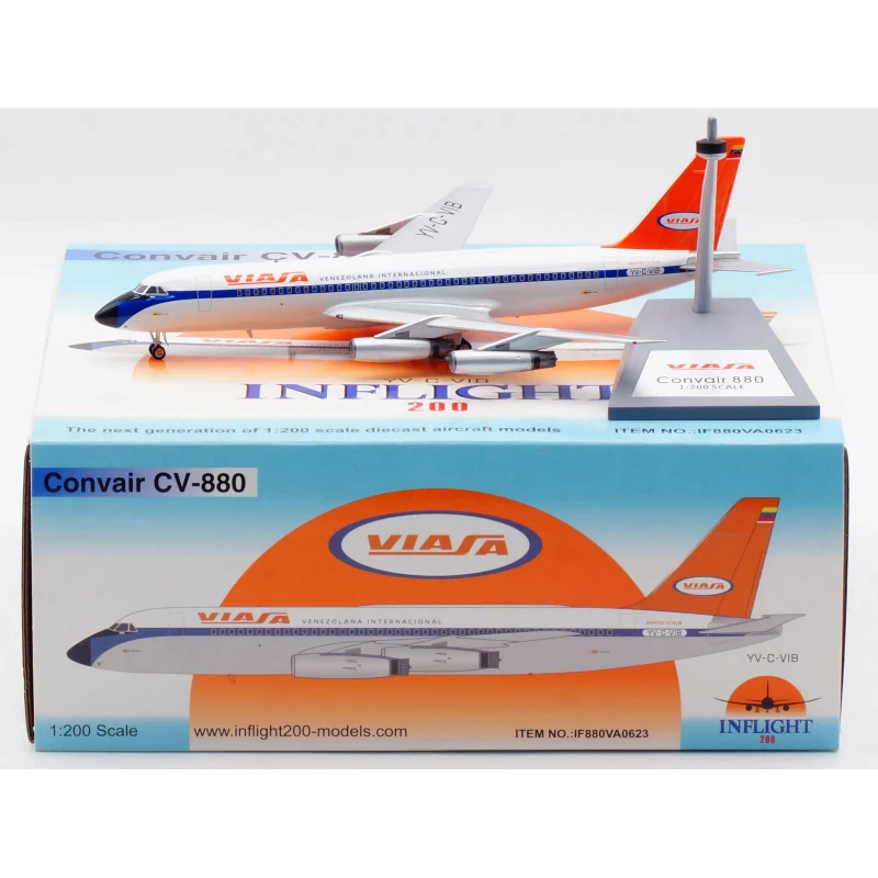 1:200 Diecast Alloy Plane INFLIGHT Viasa Airlines Convair CV-880 Aircraft Jet Model YV-C-VIB Collection Display Gifts Fans