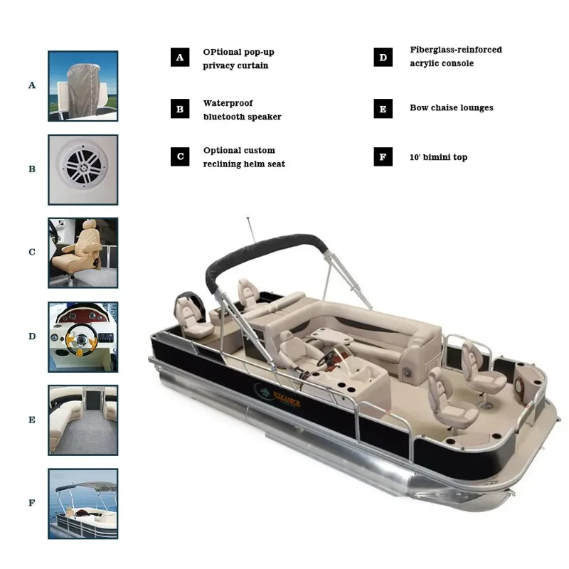 Customized 2025Luxury Catamaran Yacht 15ft to 30ft Aluminum Pontoon Boat for Drifting for Sale