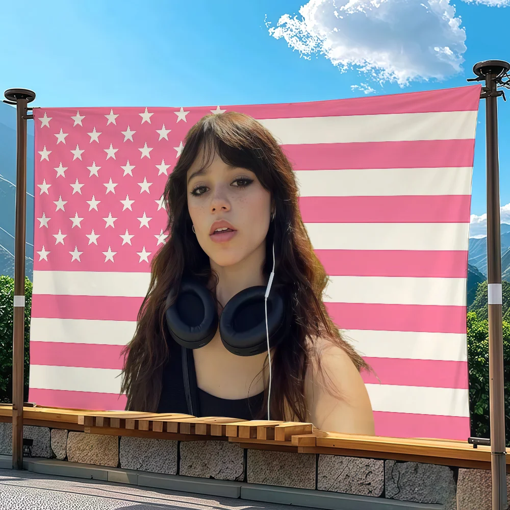 American Actress J-Jenna O-Ortega flag Advertising Banner for Camping Decoration Outdoor & Garage Wall Hanging Decorations