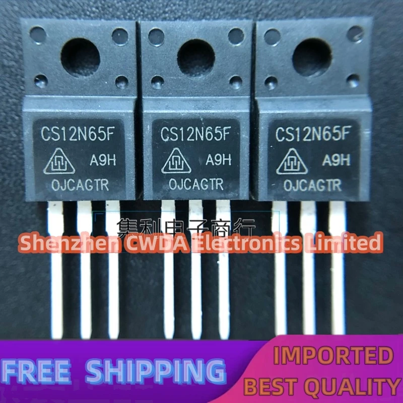 10PCS-20PCS  CS12N65F 12N65 TO-220F 12A 650V MOS  In Stock 