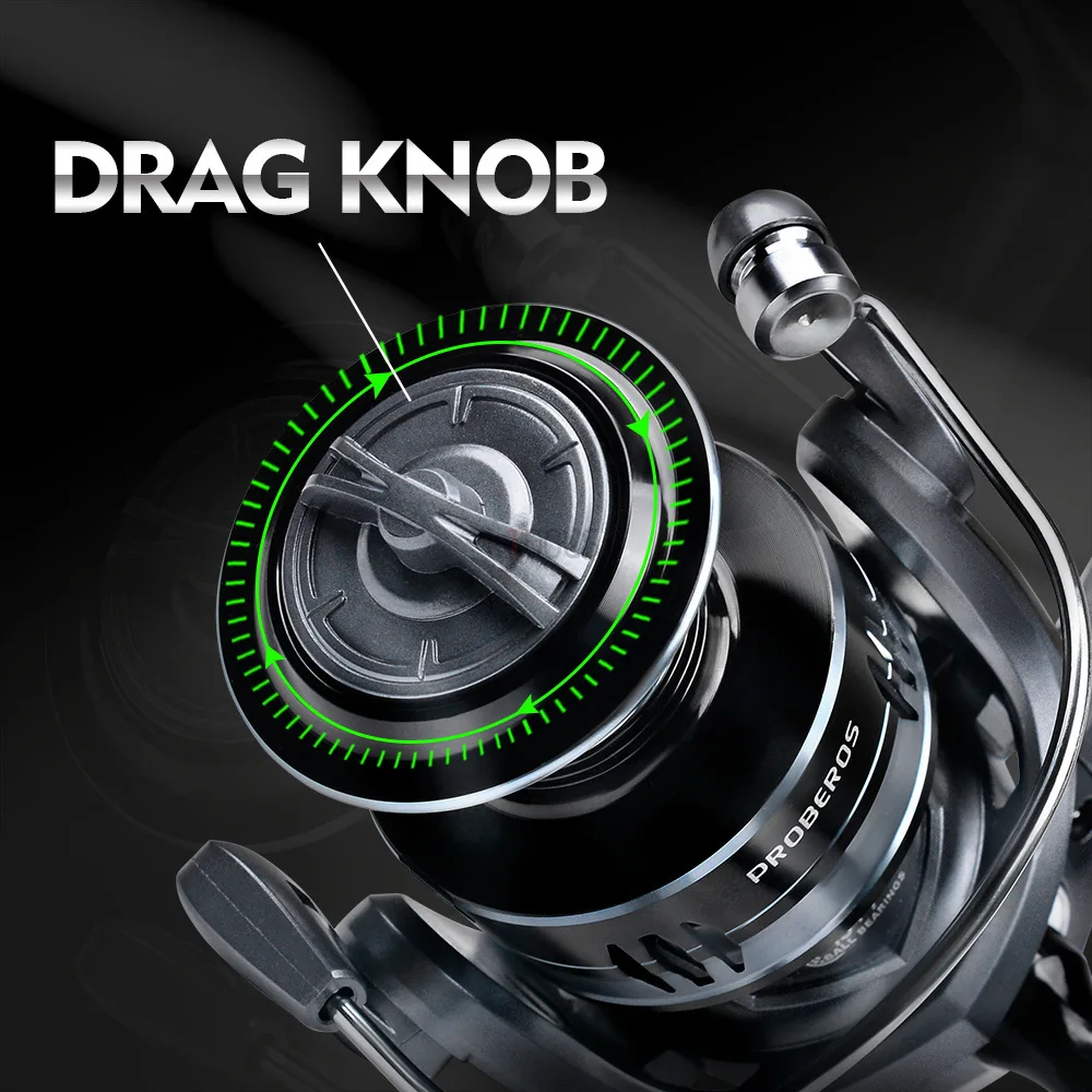 

Fishing Reel FM2000-7000 Max Drag 9KG 5.2:1 Gear Ratio 3+1BB Spinning Reels All Metal Rocker Arm Spool Reel Fishing Accessories