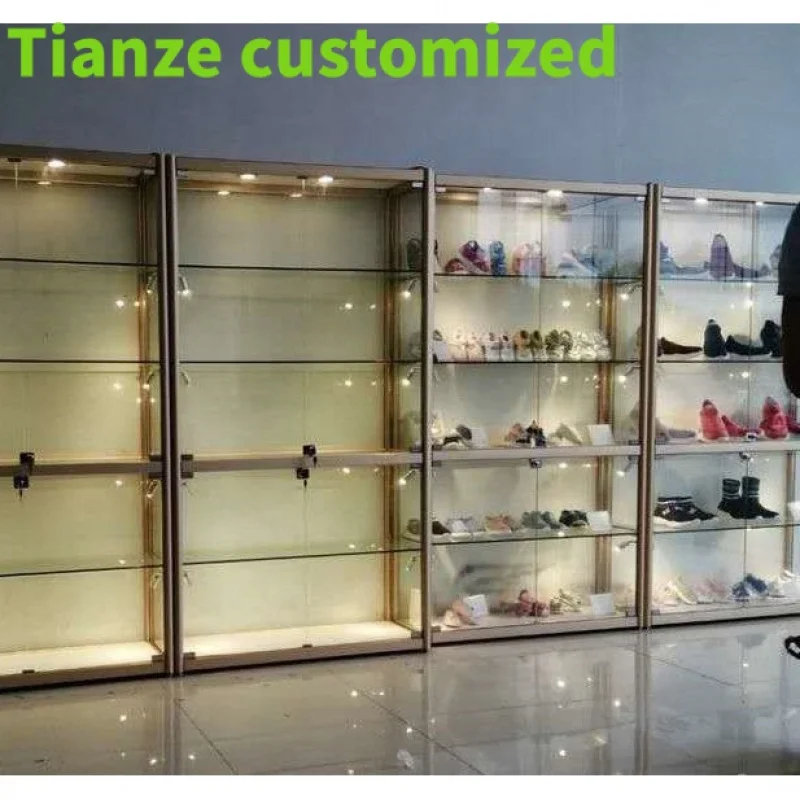 

(customized)Retail Shop Shelves and Display Cabinets Cheap Display Showcases LED Light Glass Showcase