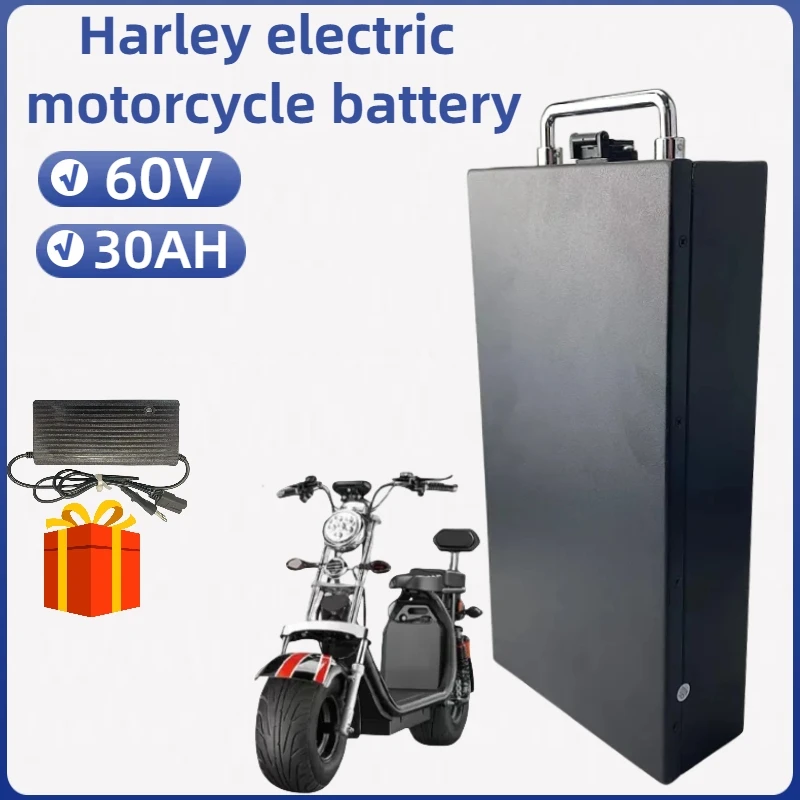 

Harley 60V 30Ah 2000w For Electric Car Foldable Electric Scooter Bicycle 18650 Lithium Battery Pack Waterproof With 67.2V 2A Cha