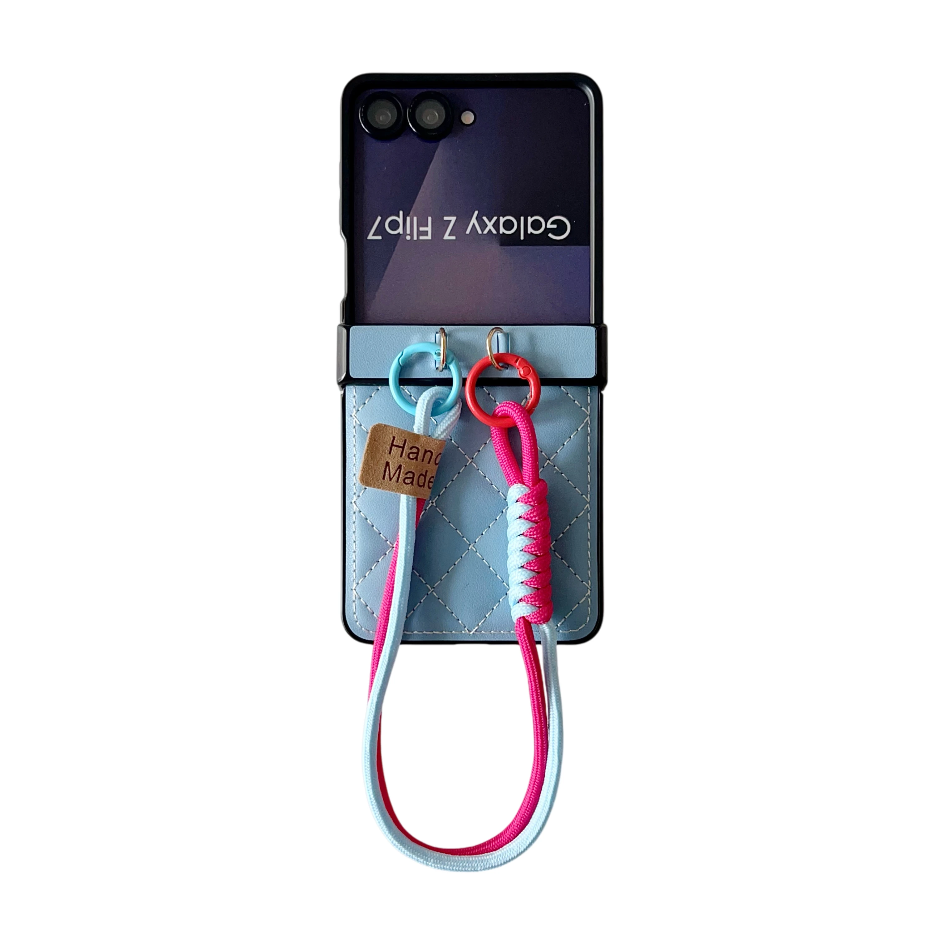 Rhombus Retro Handgelenkschlaufe PU-Leder Handyhülle für Samsung Galaxy Flip 7 FE 6 5 4 3 Flip7 stoßfeste Scharnierabdeckung – Detail 1