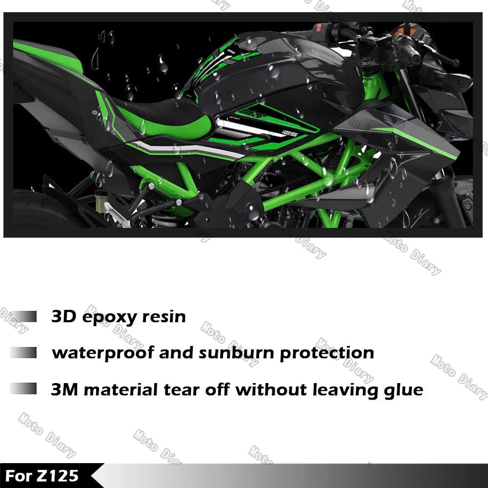 Etiqueta do tanque de combustível Z125, tampa do gás do óleo, tampa do decalque 3D, protetor impermeável
