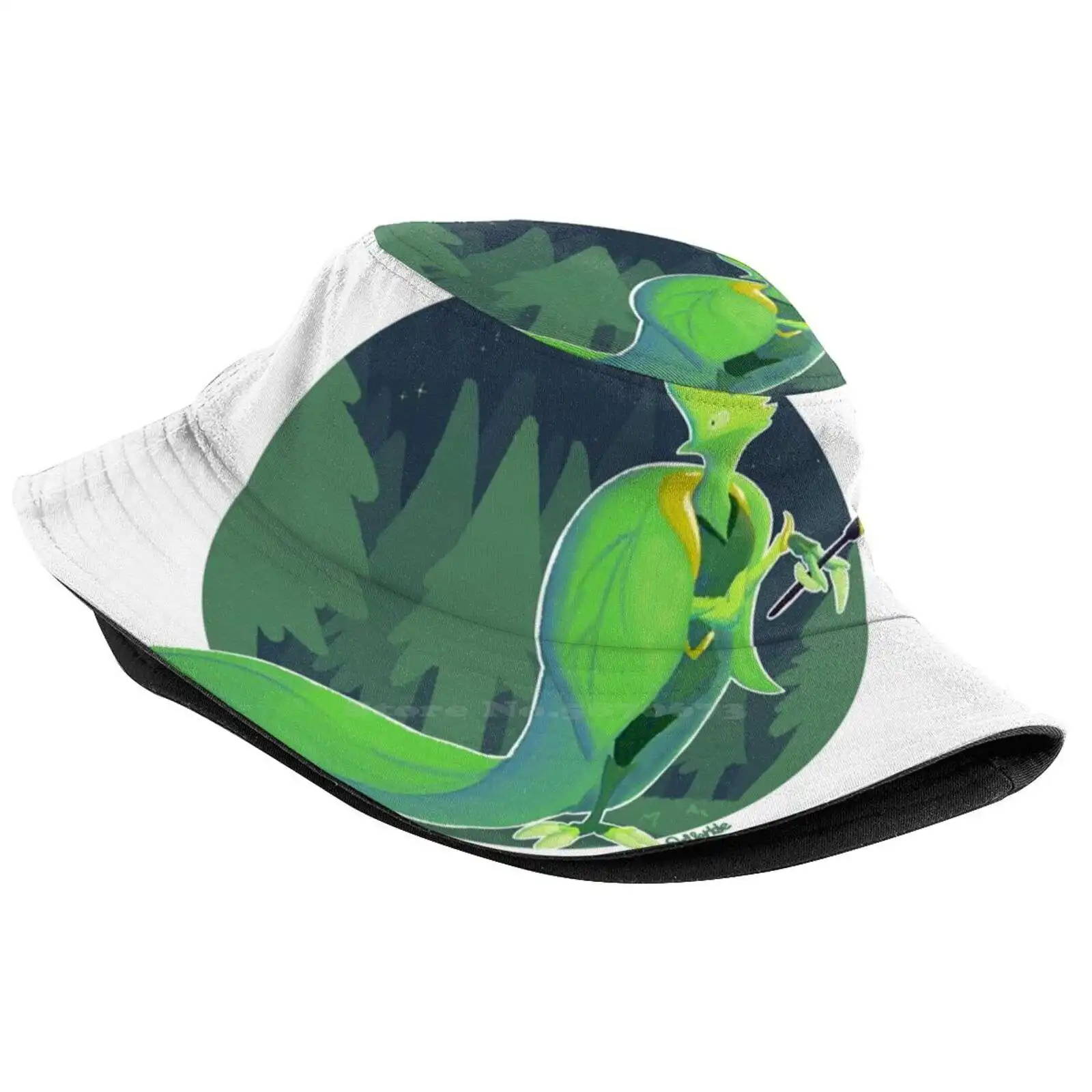 Hope Esperanza The Katydid Uv Protection Foldable Bucket Hats Women Men Bug Katydid Green Forest Fancy Oc Original Character