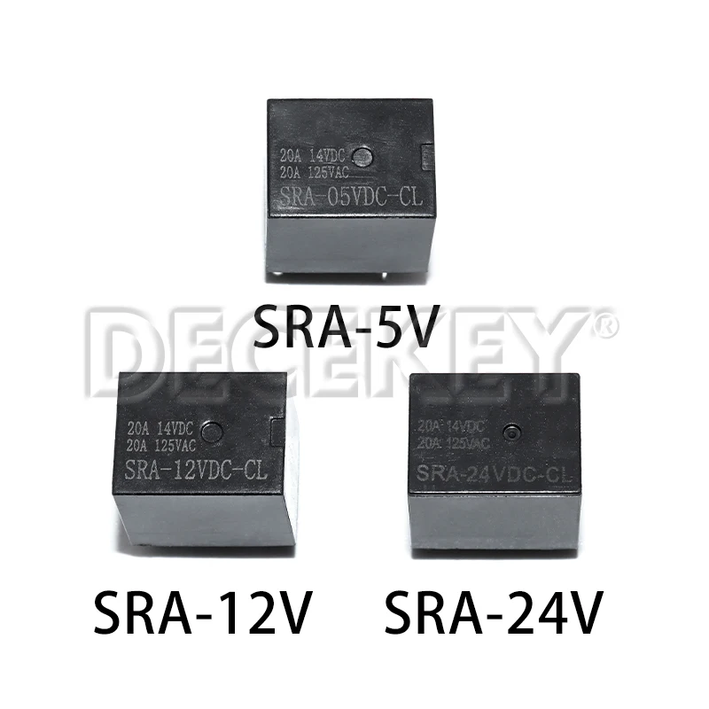 5PCS/lot Power relays SRA-05VDC-CL SRA-12VDC-CL SRA-24VDC-CL 5V 12V 24V 20A 5PIN