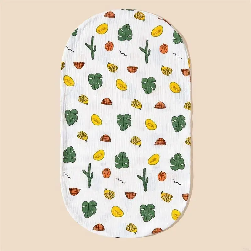 D5QA سلة تغيير الطفل ورقة لينة البيضاوي غطاء مرتبة السرير لسلة سرير الطفل قابل للغسل القطن تغيير الغطاء #2