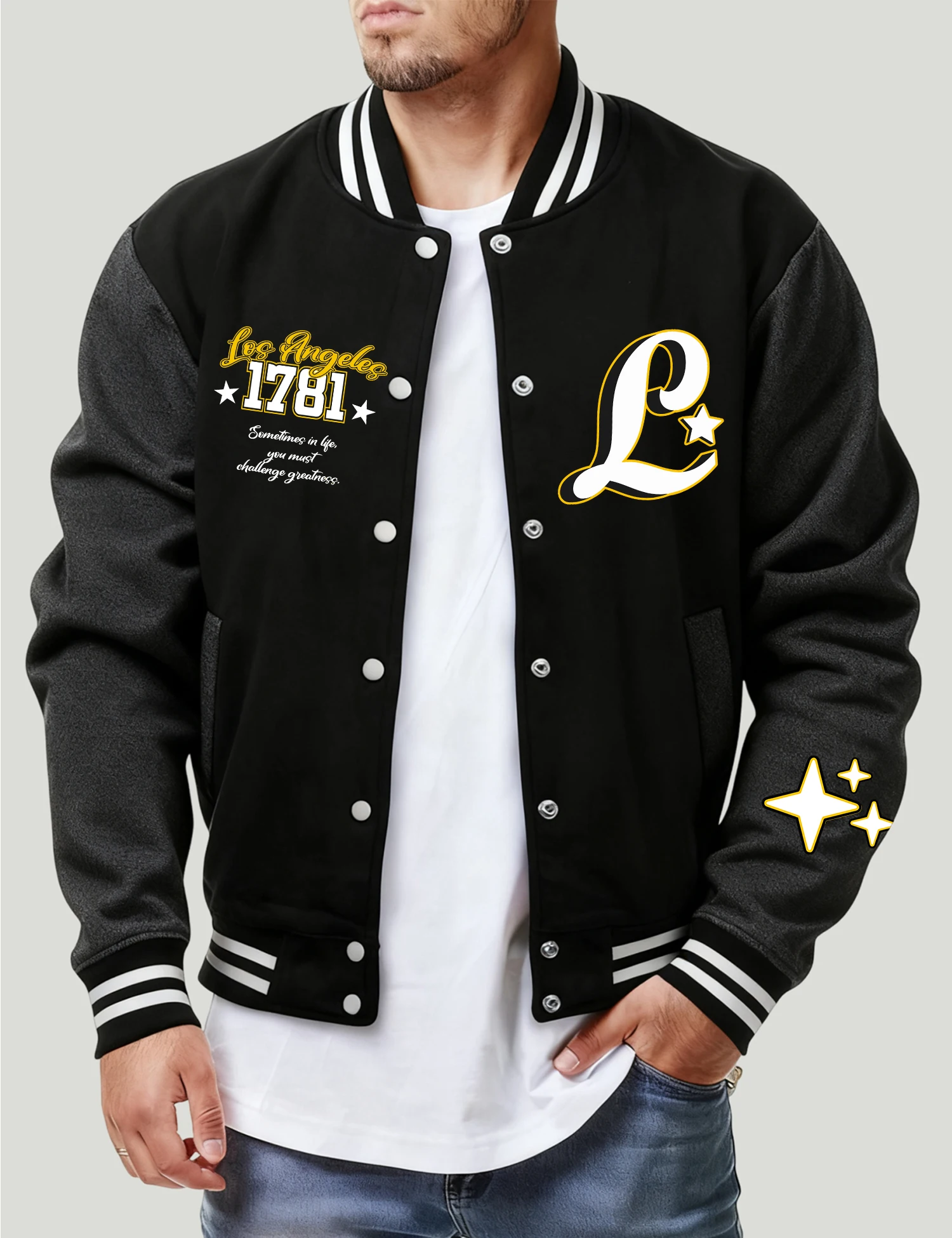 

Usa Letter L And Pentagram Men Baseball Jersey New Harajuku Baseball Jersey Autumn Streetwear Fleece American Top Loose Jacket