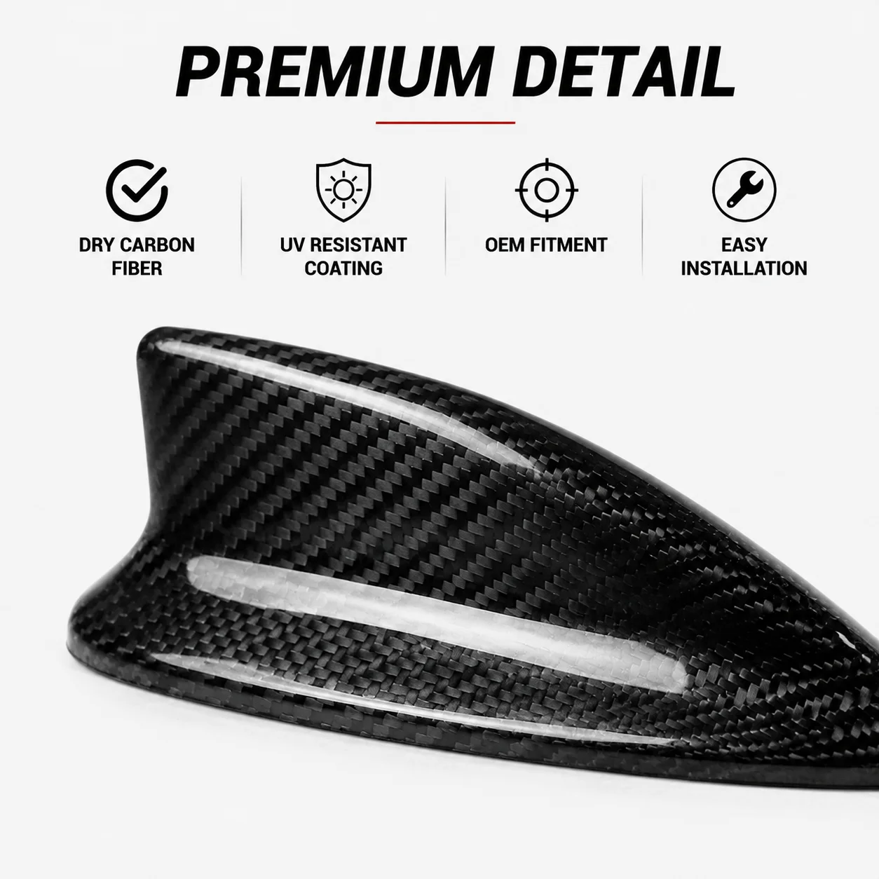 Dry Carbon Fiber Shark Fin Antenna Cover Trim for 2023+ Acura Integra Type S A-Spec Glossy Matte Finish.