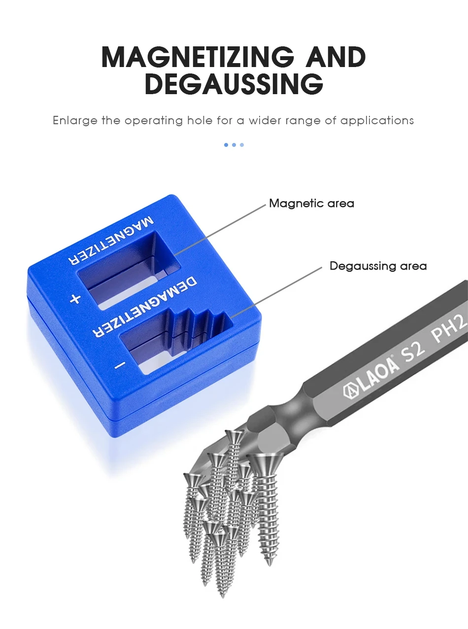 Schraubendreher 2-in-1 Magnetisierer und Entmagnetisierer, Professionelles Magnetisierungswerkzeug für Schraubendreher, Bohrer und Handwerkzeugteile – Detail 13