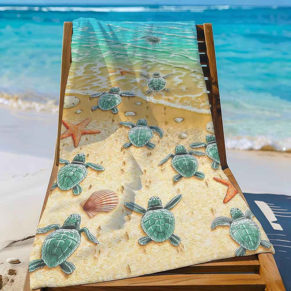 Cute Sea Stars and Turtles Towel Quick Drying Beach Towels Are Suitable For Swimming Pools Camping Yoga And The Gym