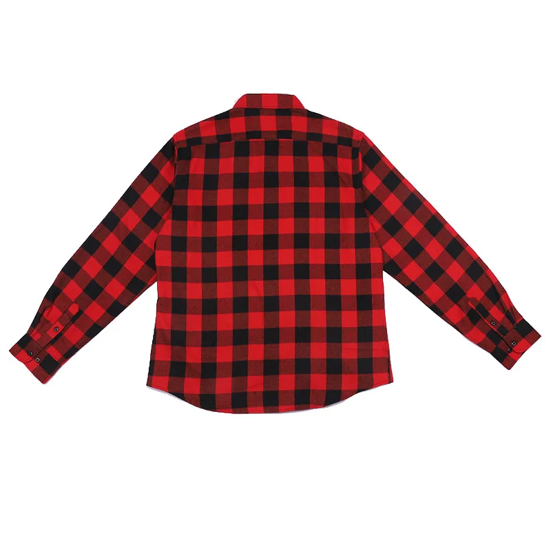 100% cotton sping oversized red Lumberjack outdoor black and white plaid flannel shirts men 2024 shirt Vintage checked jacket