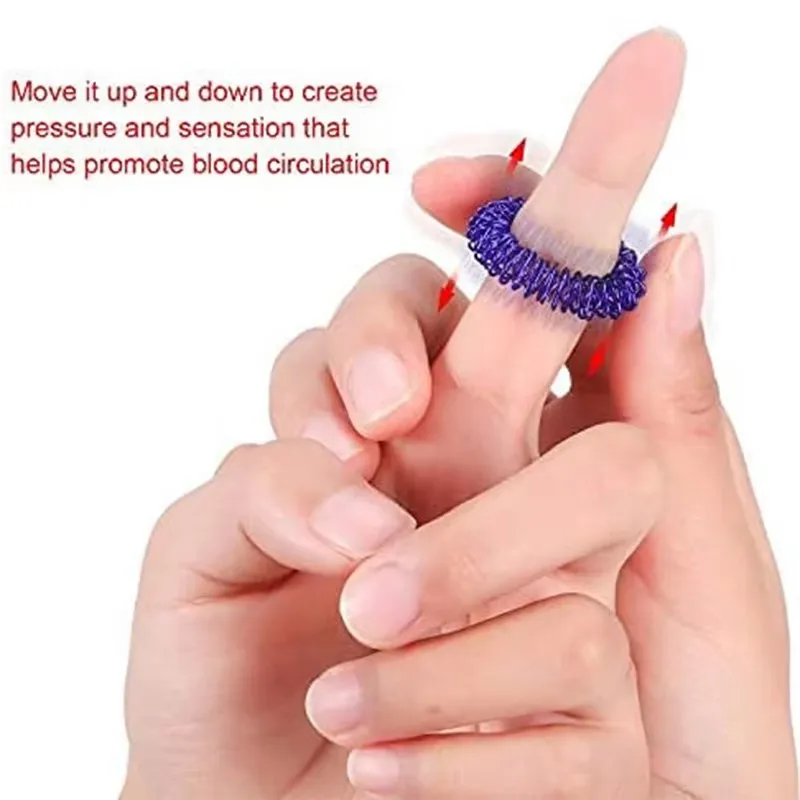 5-10pcs Acupressure Rings Spiky Sensory Finger Rings Set for Teens  Adults Stress Reducer Massager Stress Relief Fidget Toys