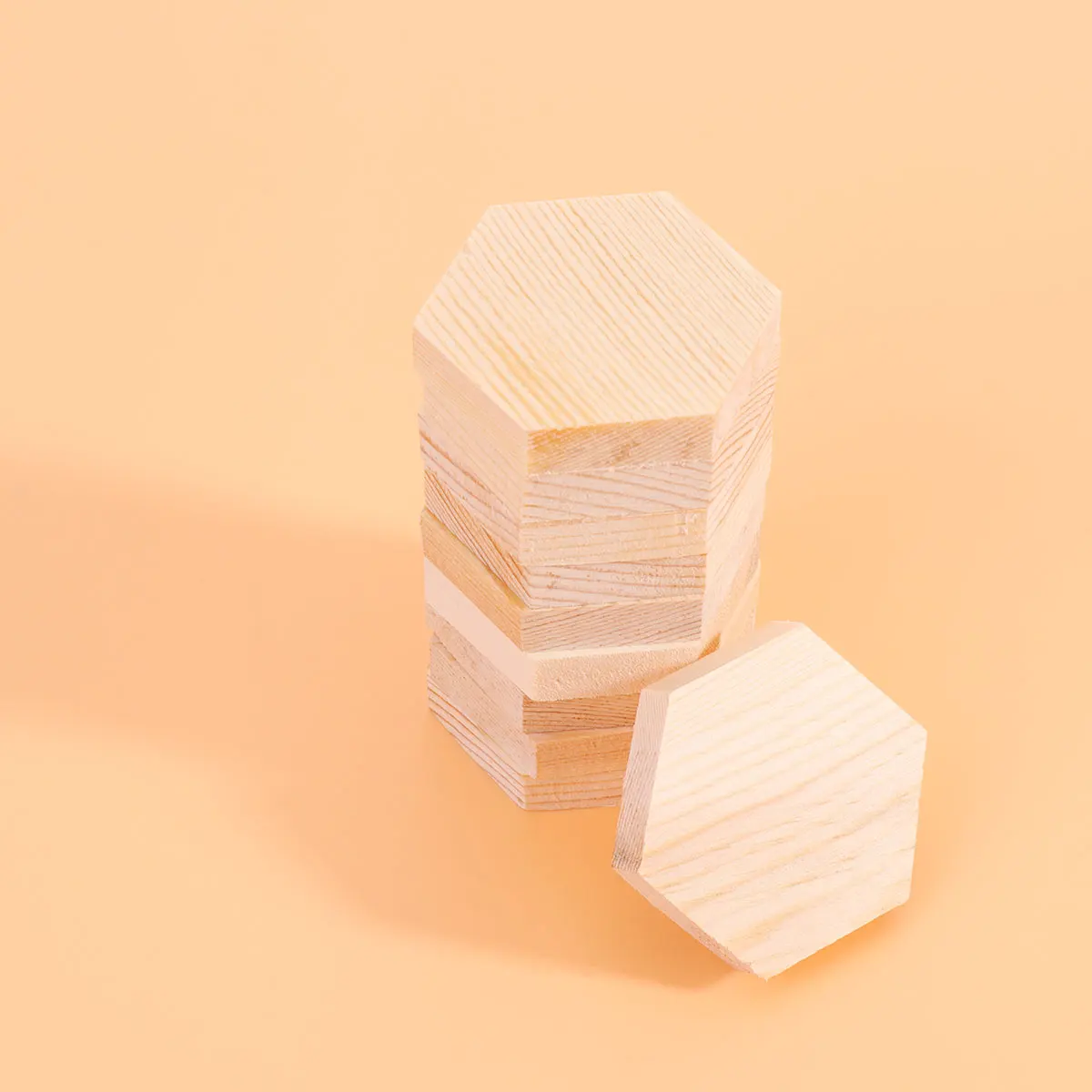 

10 PCS Basswood Polygonal Blocks Rustic Decor Household Hexagonal Boards Bamboo DIY
