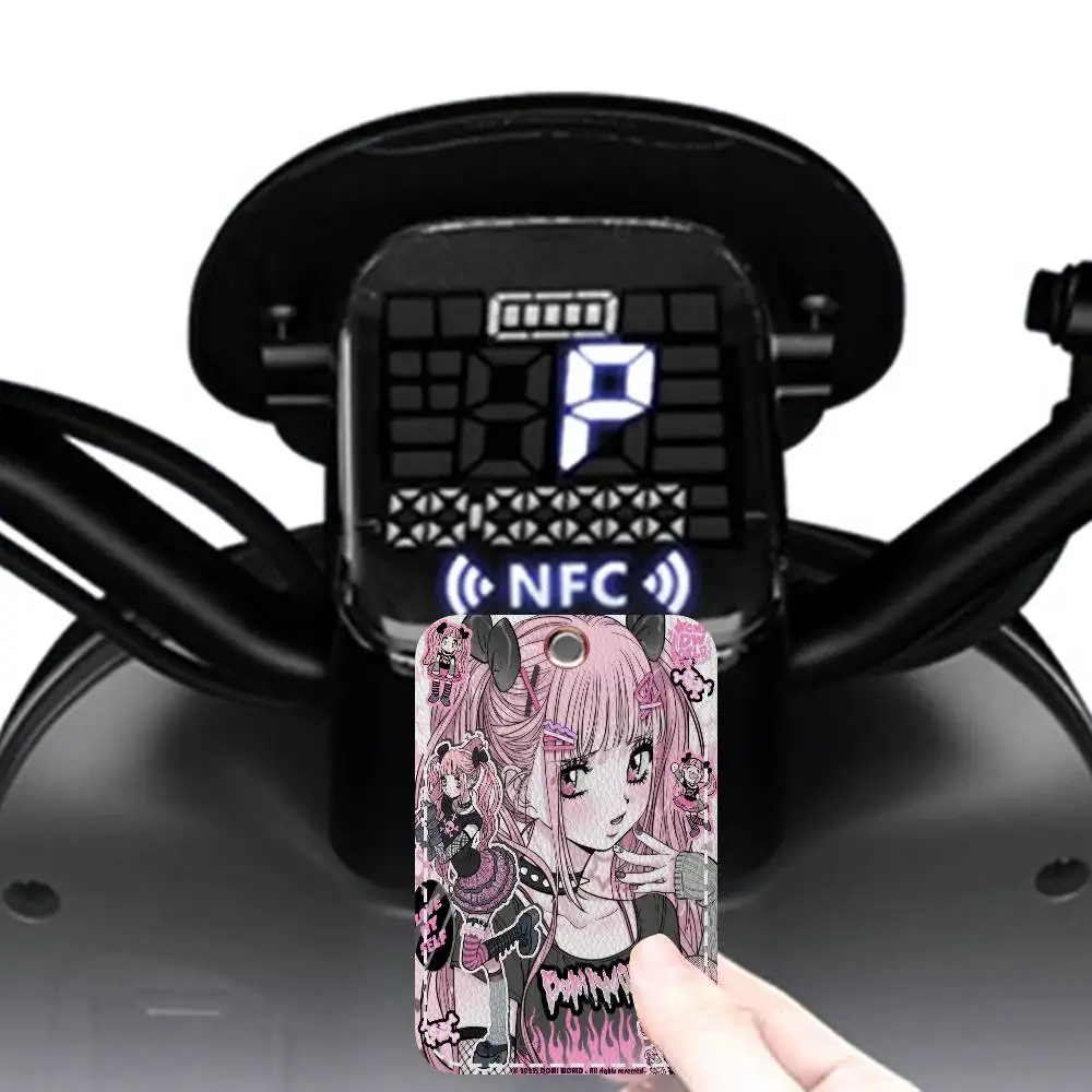 أنيمي Jirai Kei 1 قطعة بولي Leather حامل بطاقة جلدية المفاتيح حلقة رئيسية قفل الباب الوصول العلامات بطاقة الهوية حافظة المفاتيح بطاقة #4