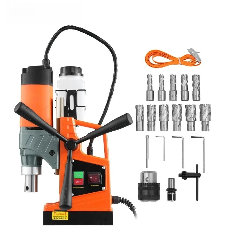 SucceBuy 11PCs Magnetic Drill Press 1450W 1.6In Boring 850RPM 2810lbf Portable Electric Mag Drill Machine