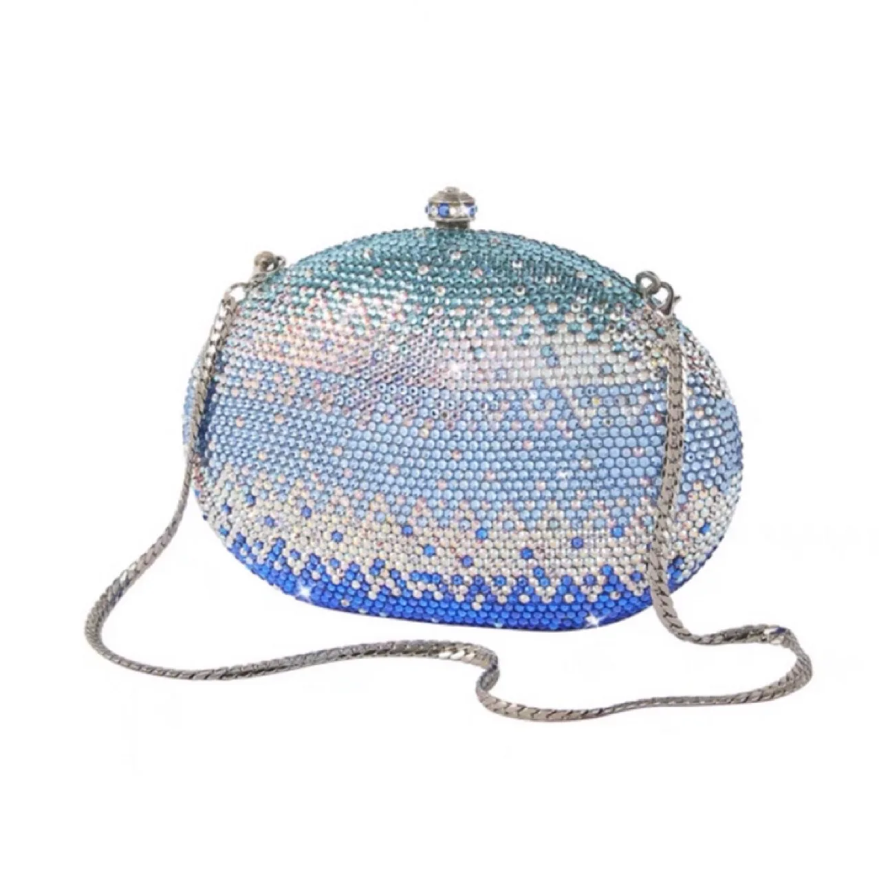 

14.9x9.5CM Gradient Rhinestones Clutch Bag New diamond-studded Evening Bag Flat Bottom full-diamonded Women Clutch Purse A7529