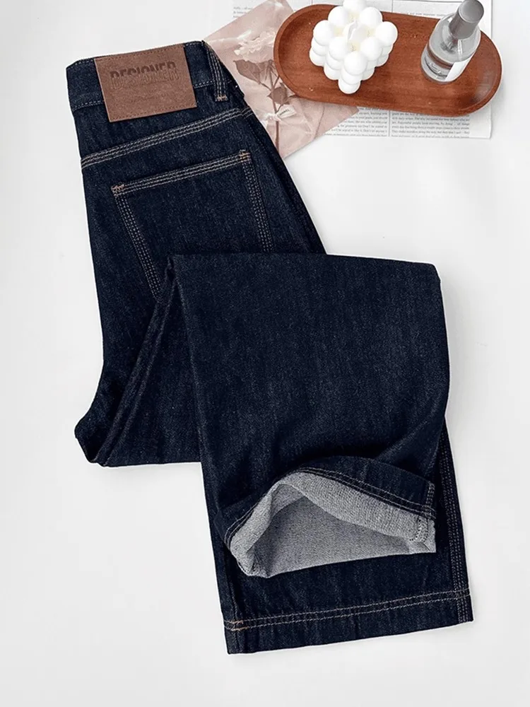 

Anti-Fading Straight Leg Jeans Women's Spring New plus Size Flattering Pear Shape High Waist Long Pants Slimming Effect