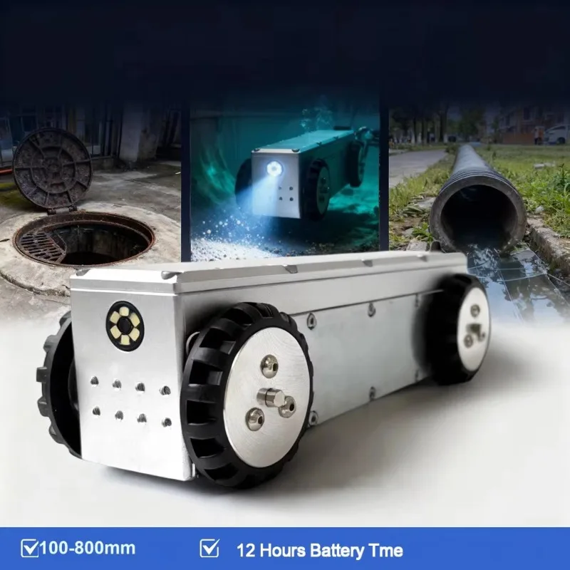 Customize CCTV 100mm WIFI Mini Pipe Inspect Crawler Robot Camera IP68 Waterproof 100-200 Meters Cable APP Software Count Length