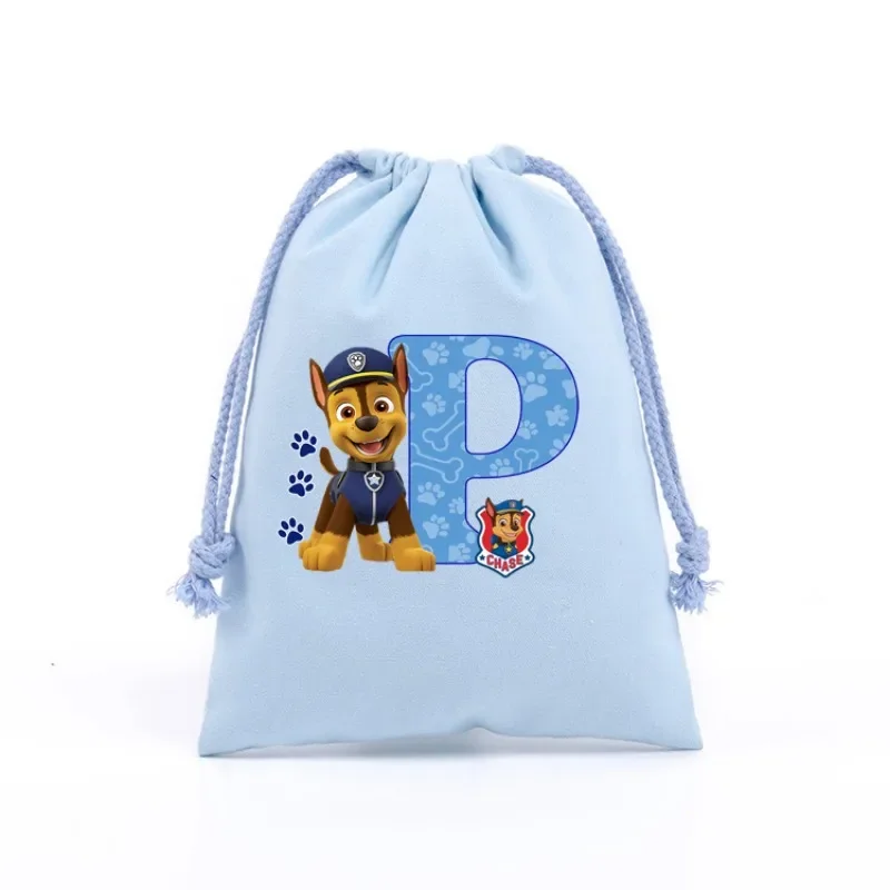 Paws Patrols Boy Drawstring Gift Bag Cosmetic Bag Cartoon Portable Storage Organize Bag Fabric Draw Pocket ToiletryBag Gift