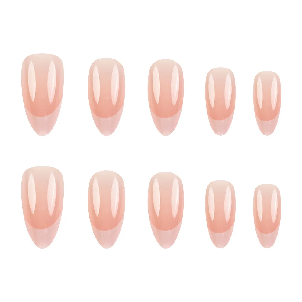 

2026 New Simple Orange Pink White Edge French Manicure - Elegant and Gentle Style with Wearable Nail Tips