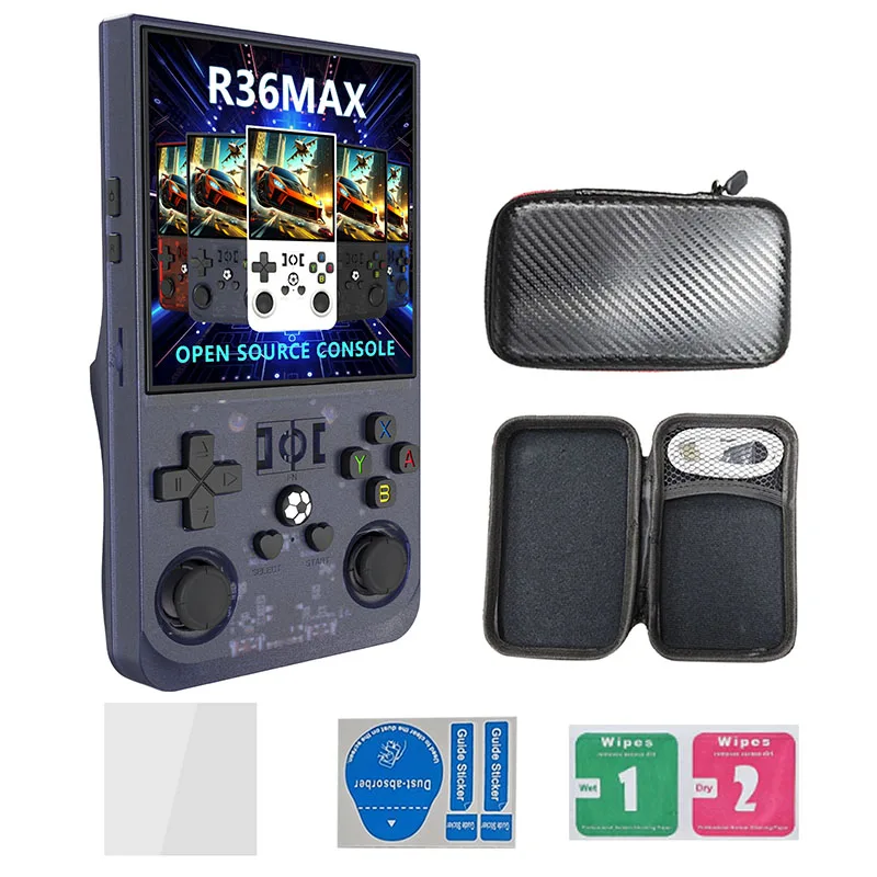 R36 Max Originele Console Handheld Game Spelers 4 inch IPS Scherm Open Source Console Retro Pocket Video Player 64G/128G Snel Schip