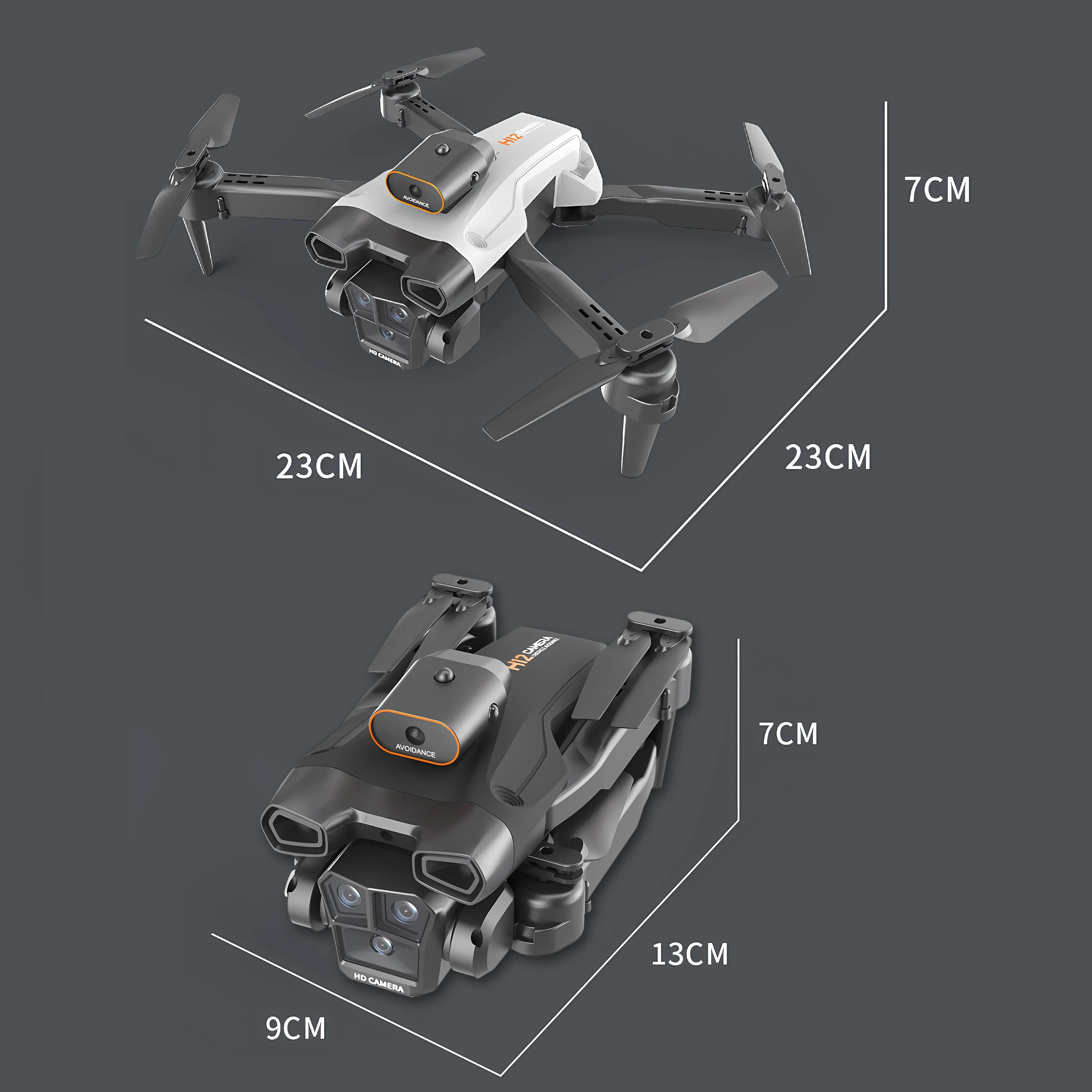 Nowy H12 Mini Drone 8K profesjonalna trzy kamera szerokokątna lokalizacja przepływu optycznego czterokierunkowe unikanie przeszkód RC 8000M