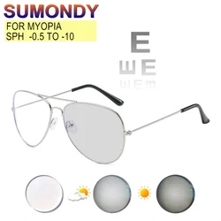 Prescription Glasses For Myopia Power -0.5 to -10 Women Men Silver Alloy Frame Nearsighted Spectacles Sphere Cylinder Axial UF51