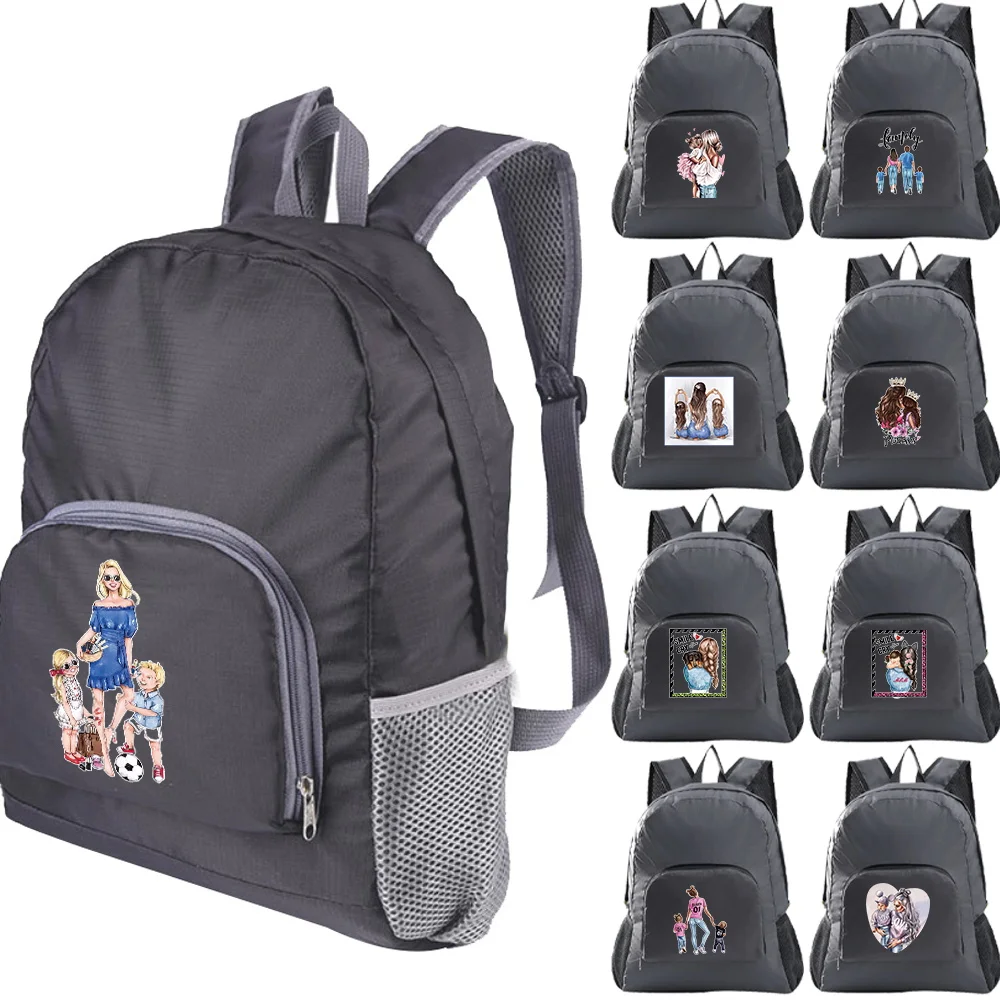 Mom Print Hiking Bag Rucksack Lightweight Foldable Women Men Skin Pack Backpack New Travel Outdoor Sports Camping Organizer Bags