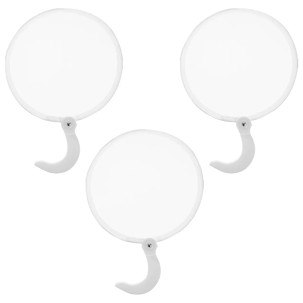 

3Pcs Blank Round Folding Fans Portable Handheld Mini Foldable Fan for DIY Kids Craft Summer Travel Outdoor Round Folding Fan