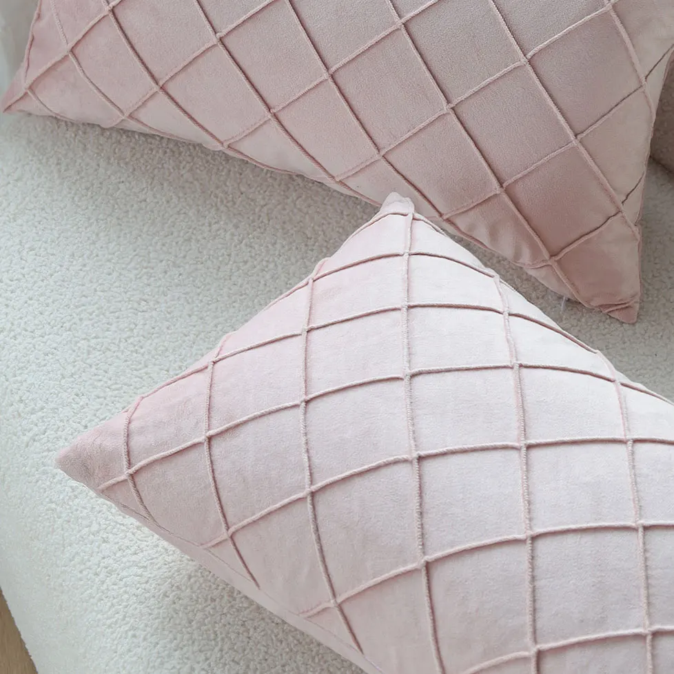 Soft Sofa Pink Cushion Cover Nordic Style Living Room Decorative Pillowcase Back Pillow Cover Skin-friendly Funda Cojin Hogar