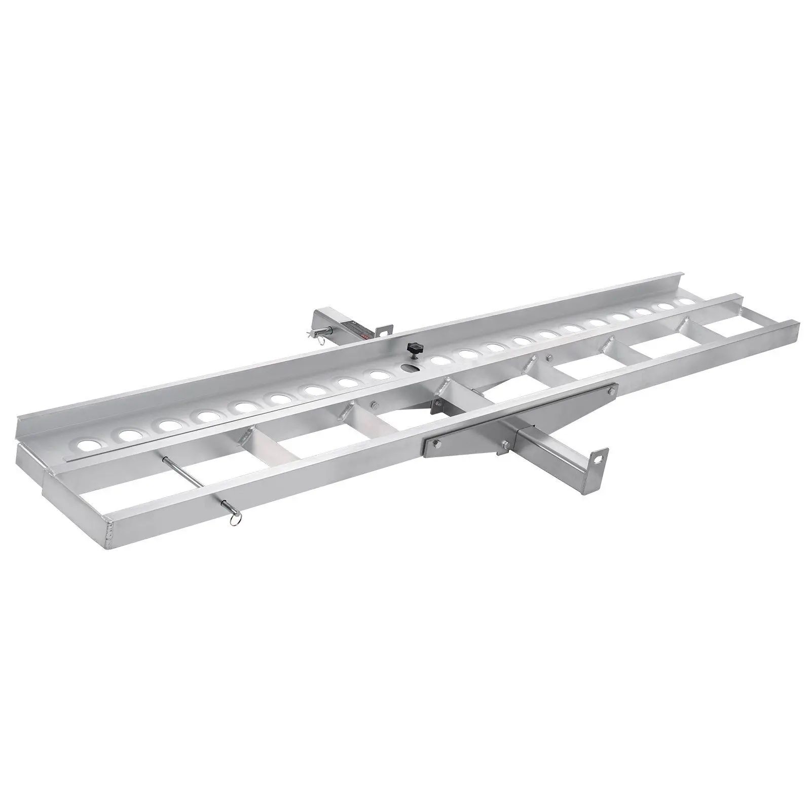 

Мотоциклетный багажник, грузоподъемность 400 фунтов, сверхпрочная алюминиевая стойка для крепления на фаркоп с 73-дюймовой пандусной платформой, ремнями и стабилизатором, для скутеров