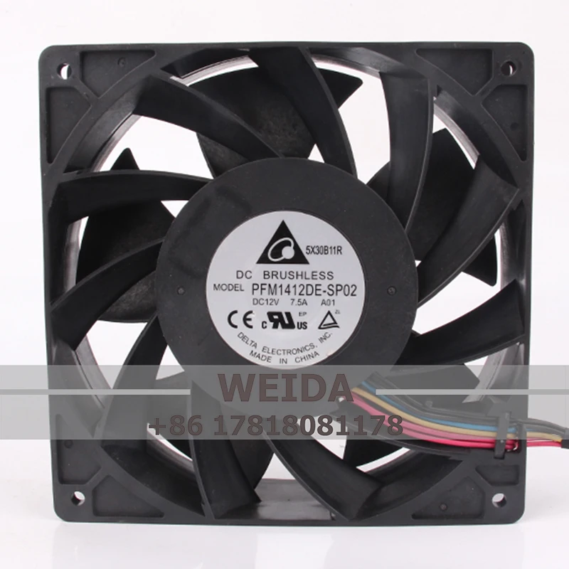 

Case Fan for DELTA PFM1412DE-SP02 140x140x38MM 12V 7.5A 14038 14CM Large Airflow Inverter Cooling Fan