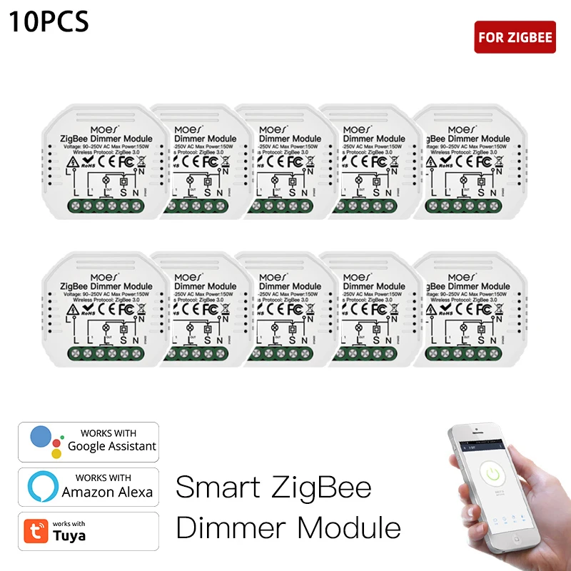 Imagem -06 - Módulo Dimmer Mini Interruptor para Alexa Casa Interruptor Inteligente Way Tuya Switch Controle de Voz