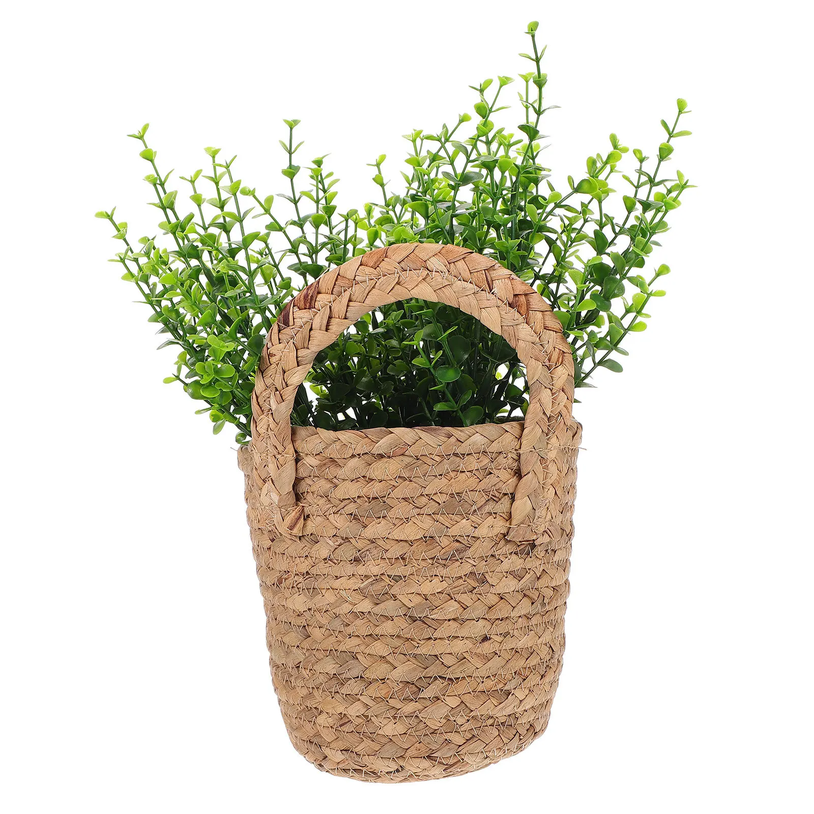 

Sea Grass Storage Basket Hand Woven Natural Straw Organizer For Home Wall Mounted Flower Hanging Basket Decor Garden