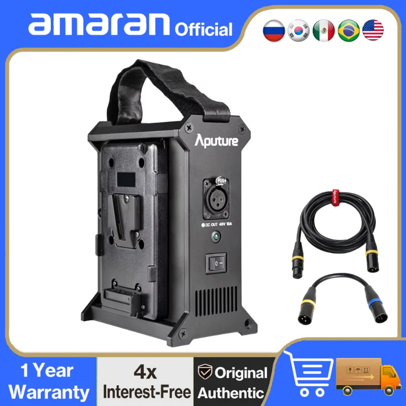 

Aputure 2-Bay Battery Power Station Battery External Power Supply Box V-Mount for Amaran300C Nova P300C LS600d LS300x