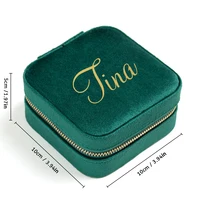 Personalized Velvet Jewelry Box, Bridal Shower Gift, Bridesmaid Gift, Wedding Favors, Custom Jewelry Box, Travel Jewelry Case 5