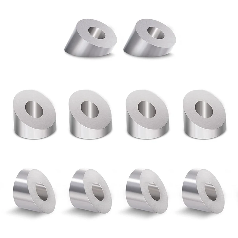 10Pack 30 Degree Stainless Steel Angle Beveled Washer,1/4 Inch/6.6Mm 30 Degree Washer For Cable Railing Kit