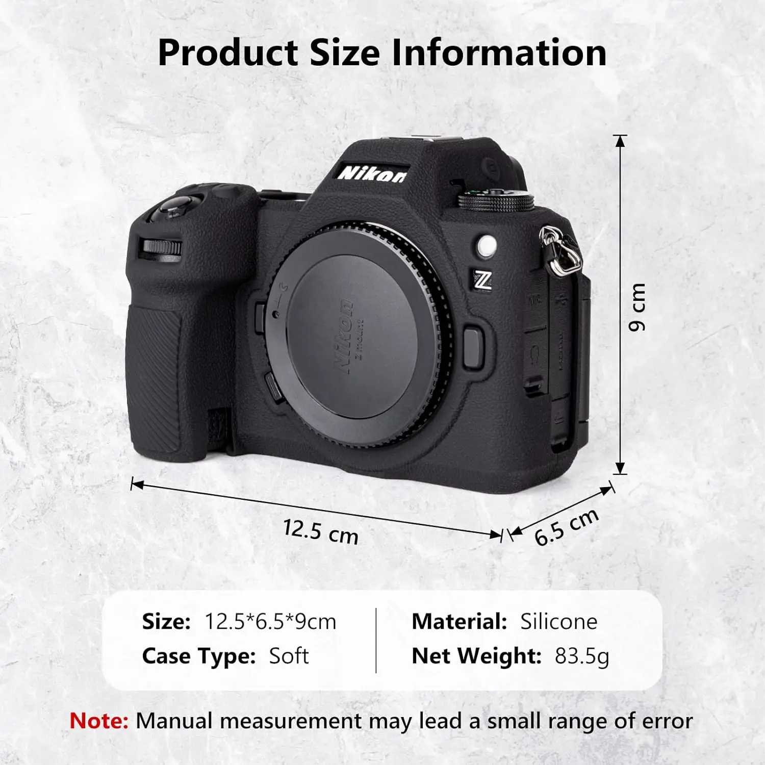 For Nikon Z6III Silicone Armor Skin Case Protective Body Cover Protector Camera Bag Anti-skid Texture Design Z6 III Z63