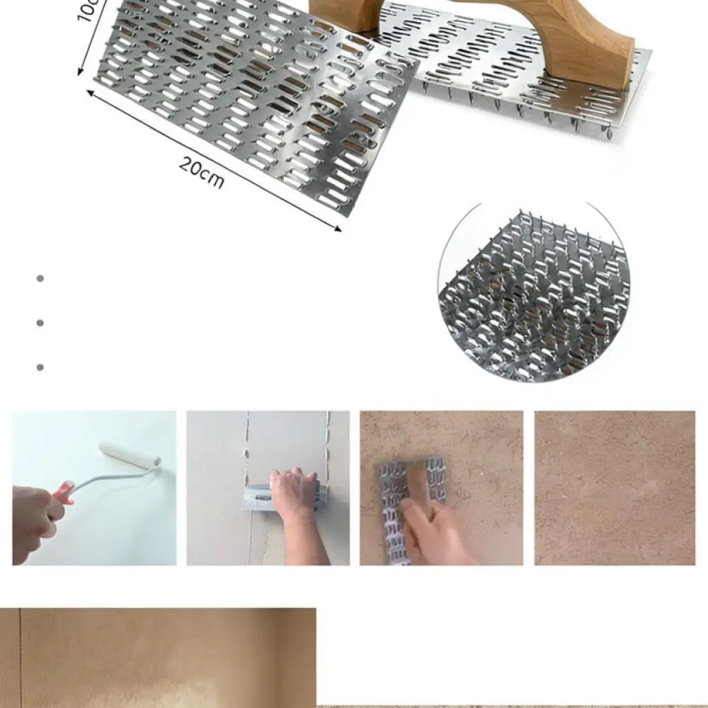 Wall Texture Scraper Carbon Steel Toothed Smoothing Tool Drywall Plastering Finisher Concrete Levelling Hand Plane