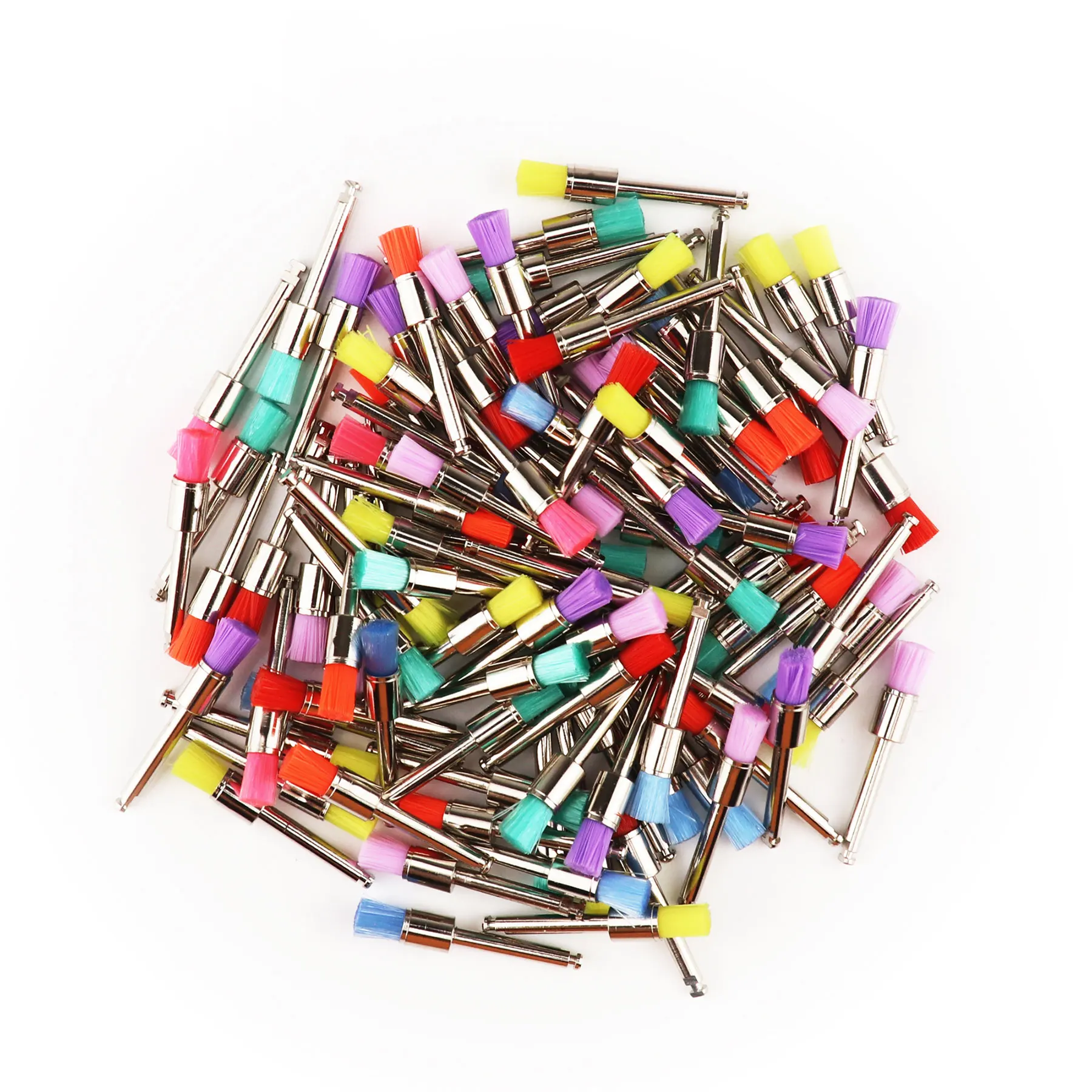 100Pcs/Bag Dental Polishing Brushes  Latch Type for Stain Removal and Polishing Tool and Contra Angle Handpiece