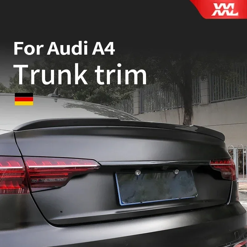 Trunk Styling for Audi A4L B9 2020-2024 Door Cover Molding Garnish Tail Gate Trim Strip Trunk Trim Strips Blackened Darth