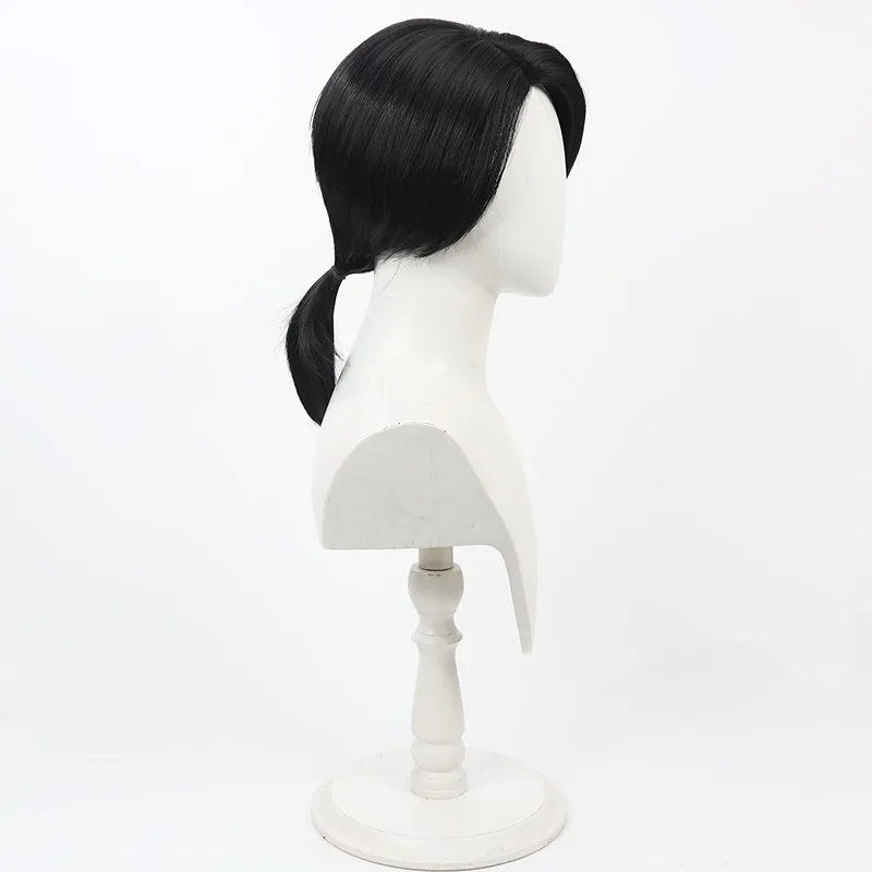 Identity V Banquet Butler Embalmer cosplay pruik zwarte lange trailing paardenstaart hoofdhuid Halloween cadeau