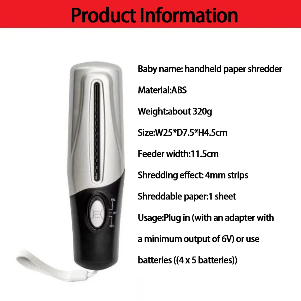 Utensile da taglio portatile per trituratore di carta Mini taglierina di carta USB/a batteria per fatture di ufficio Foto di carta