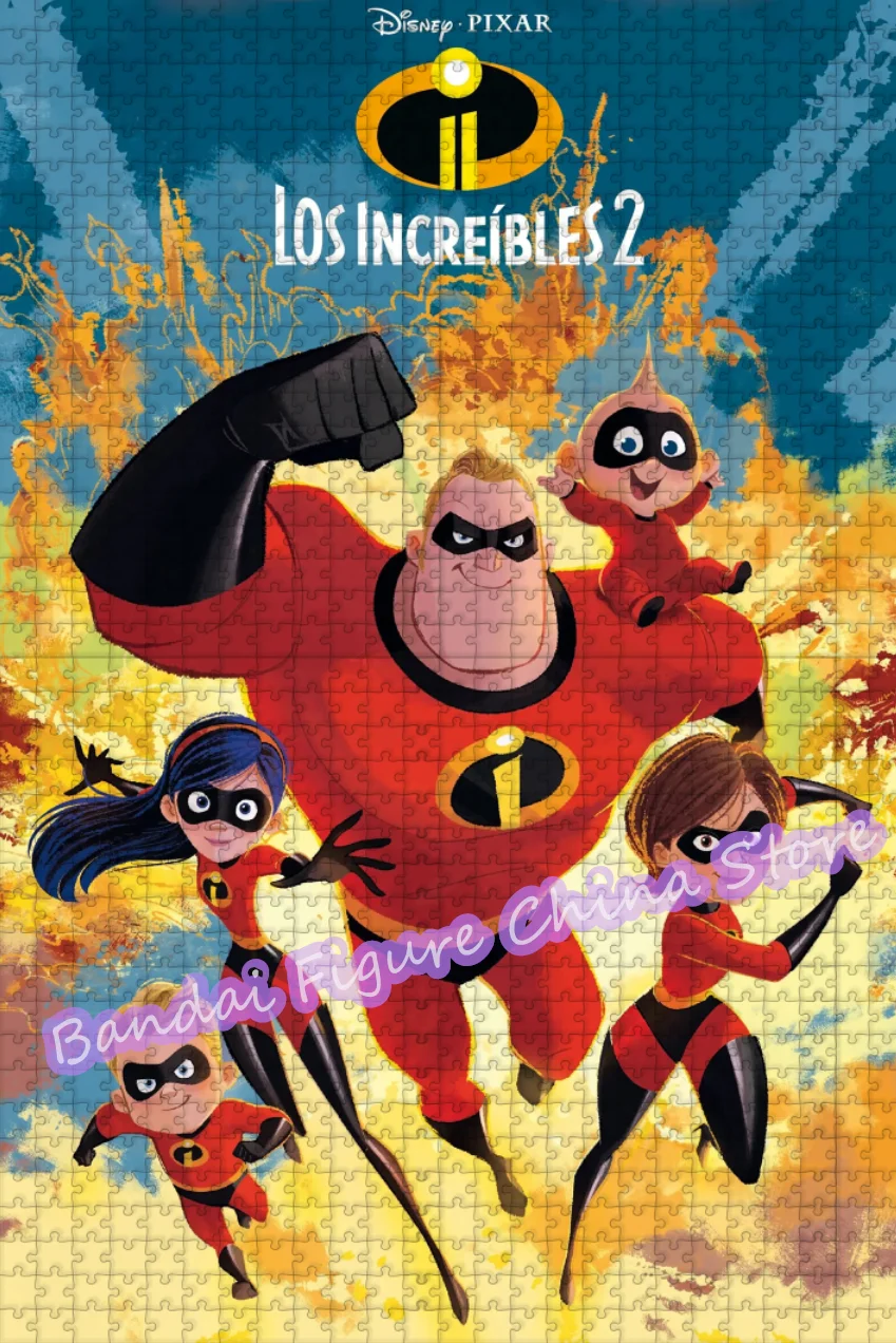 Disney Movies Cartoon Puzzle Superhero Bob Family 300/500/1000 Pieces Incredibles Jigsaw Puzzles for Kids Educational Game Toys